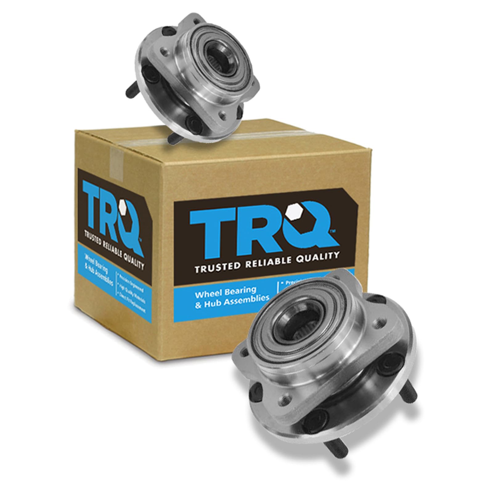 TRQ 2 Piece Front Wheel Bearing &amp; Hub Assembly Set