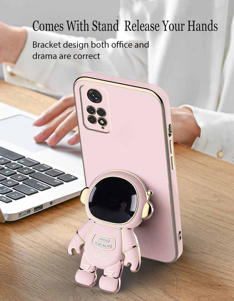 Custodia per Redmi Note 11 Pro 5G Silicone Morbido Rosa, Design Lusso per Xiaomi Redmi Note 11 Pro Cover con Anello Supporto Regolabile 360° Case Sottile Leggera (Rosa
