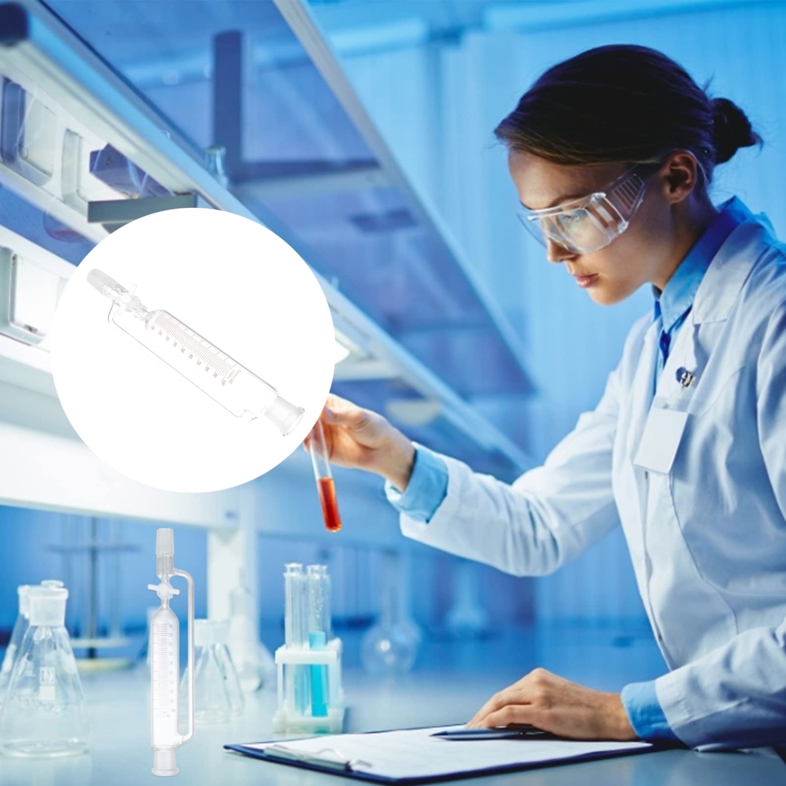 UKCOCO Scheidetrichter Aus Glas Destilliergerät Für Labor Experimenteller Glasscheider Mit Absperrhahn Konisches Design Für Flüssigkeittrennung