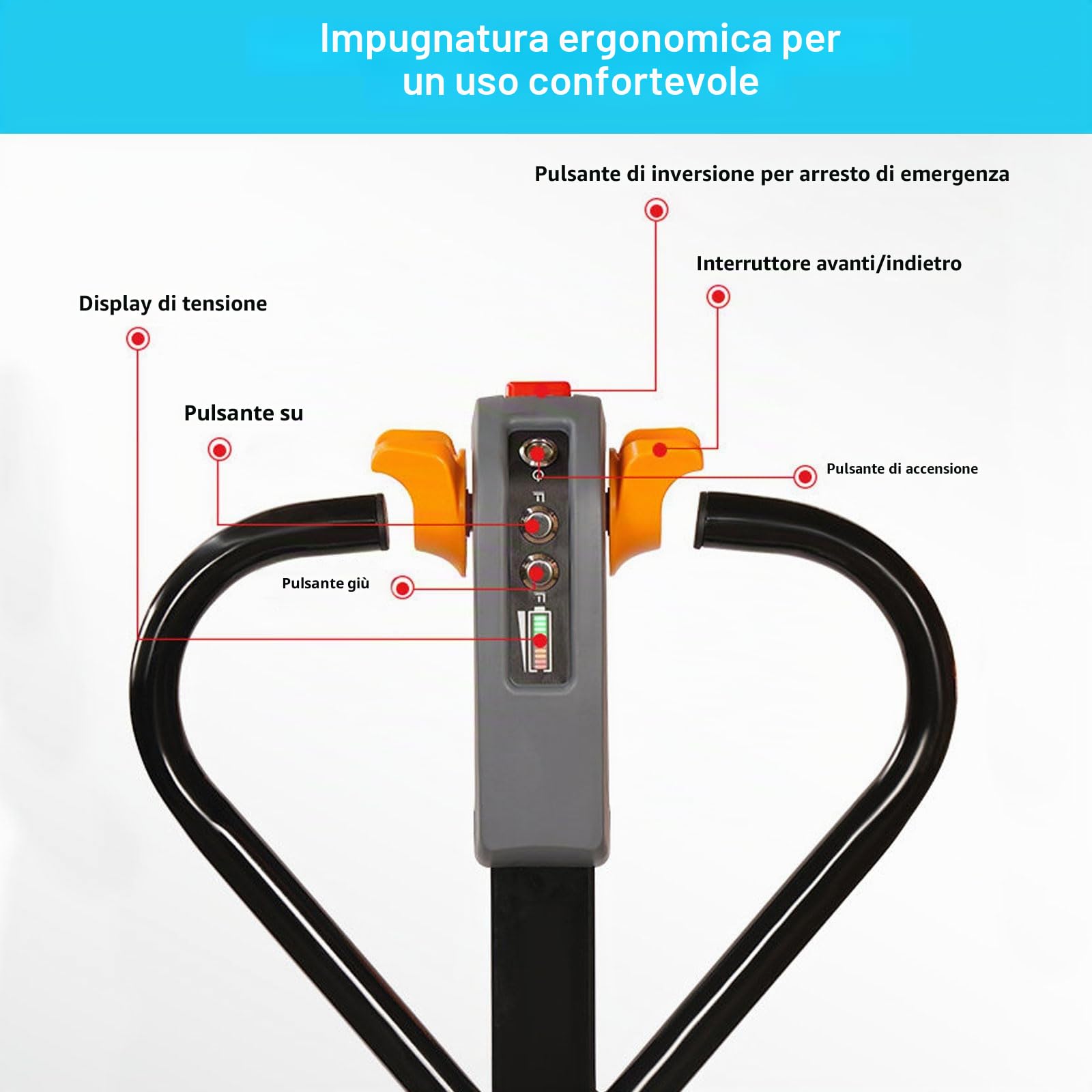 Kit di Conversione per Transpallet Elettrico, Asta Idraulica Elettrica Integrata Potenza Elevata 48 V 1000 W Controllo Semplice per Movimentazione Materiali, Arrampicata