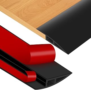 Übergangsprofil Selbstklebend, 1M * 5CM Türschwellen Leiste, PVC Übergangsleiste Boden Übergangsprofil Höhenausgleich für Fußböden Schwellen (Schwarz, 1M * 5CM)