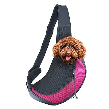 Zento Pet Carrier Mesh Sling Bag Adjustable Breathable Hands-Free Sling Bag, Design, Perfect for Travelers with Small Dogs and Cats
