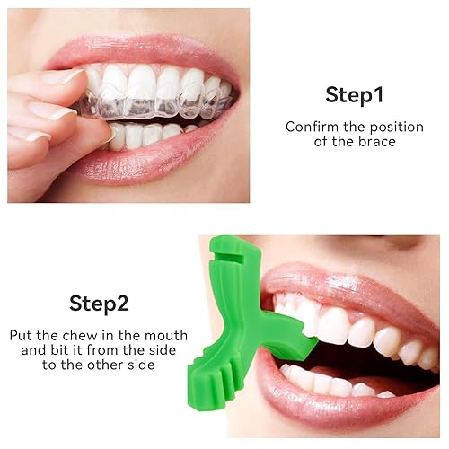 Miniatura 4 de DLENP - Masticables para alineador Invisalign, 4 unidades masticables en forma de Y para bandejas de alineador de asiento de ortodoncia para