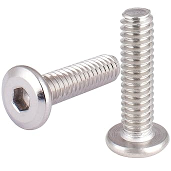 OURUI 1/4-20 x 1 Flat Head Hex Socket Cap Screw Bolts, 20 Pcs 304 Stainless Steel Fully Threaded Screws, Allen Socket Drive, Bright Finish