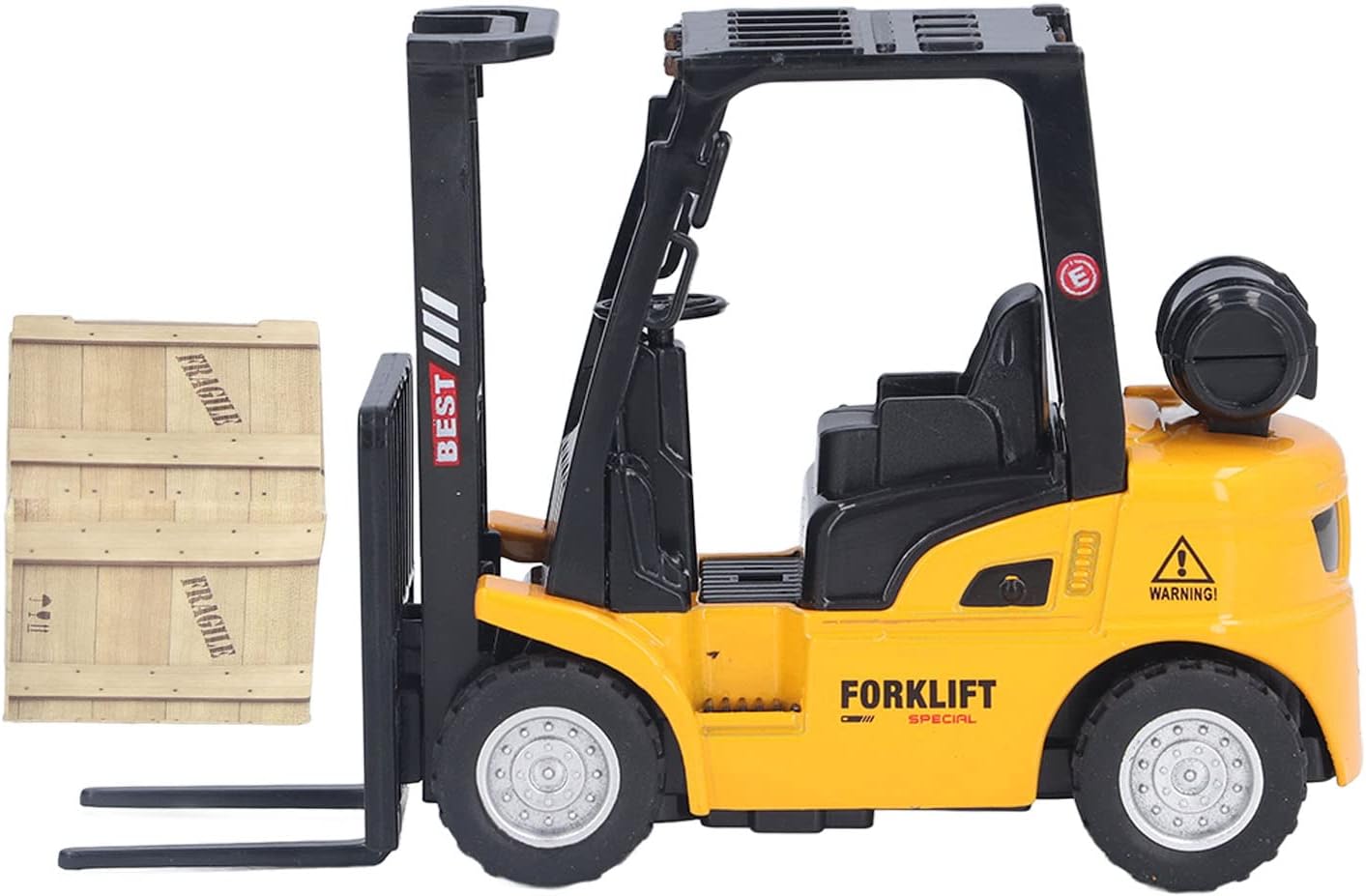 Vivid Forklift Shape Pull Back Function Forklift Toy 360 Degree Polishing for 3 Years Old and Up Kids, Alloy and Plastic Material