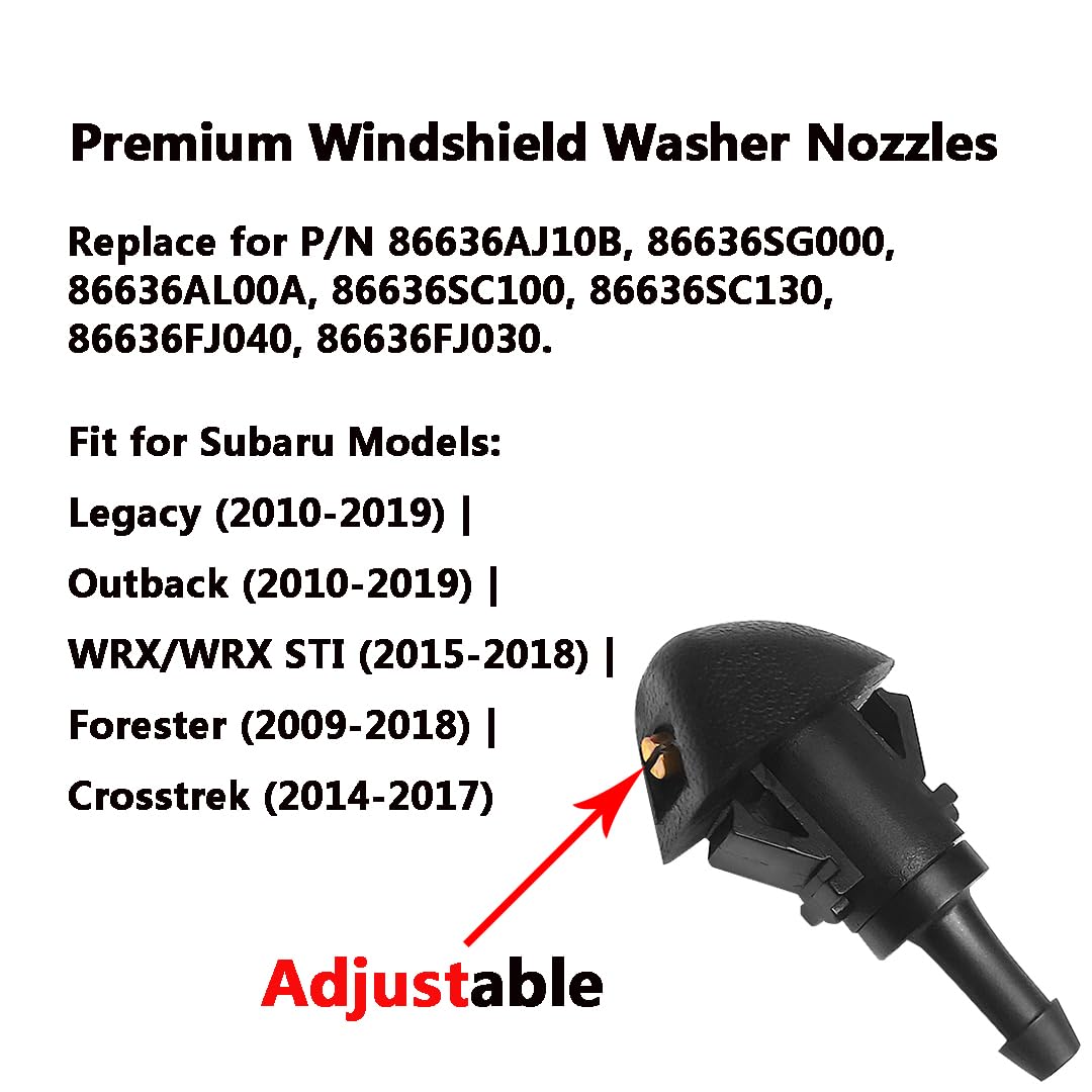 86636AJ10B Premium Adjustable Windshield Washer Nozzles Assembly