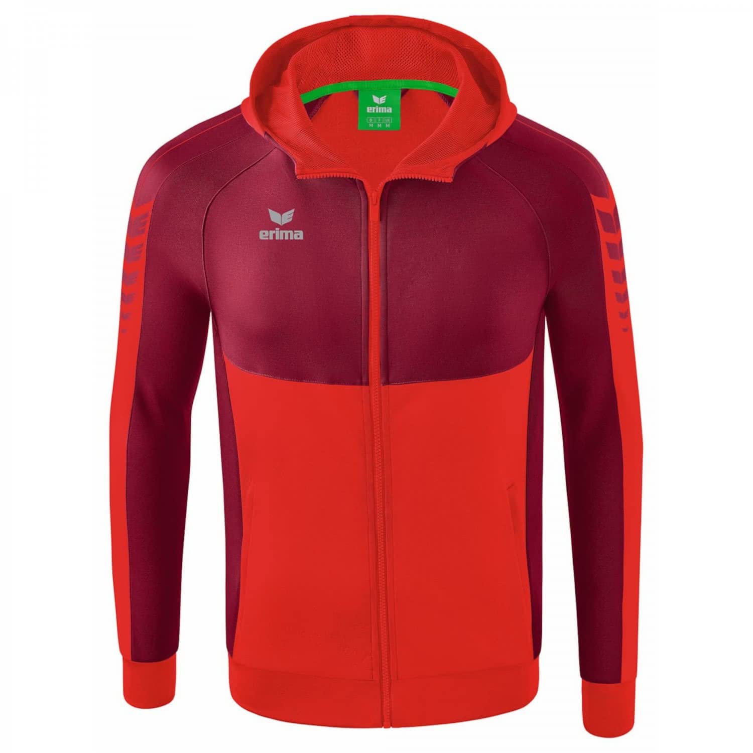Erima Men's Six Wings Training Jacket with Hood, Red/Bordeaux, S