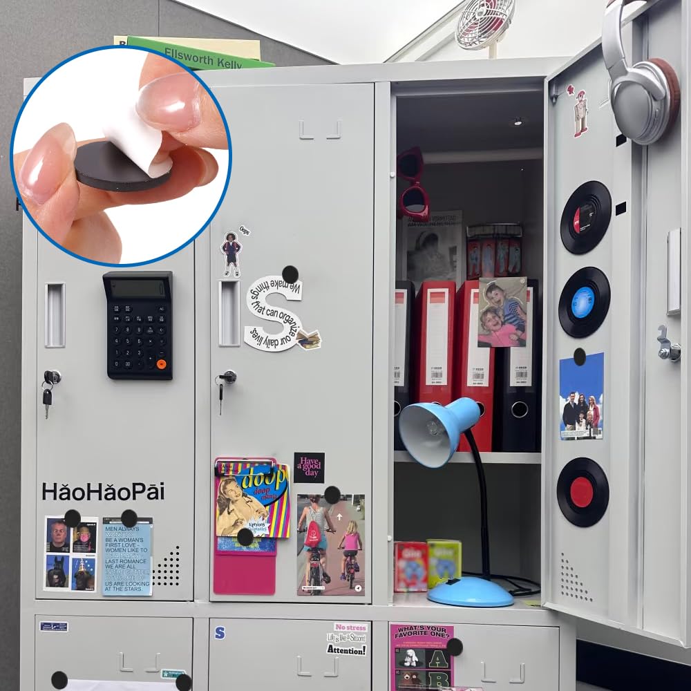 100 Piezas Imanes Adhesivos, 21 mm Redondos Autoadhesivos Magnets, Placas Magnéticas Autoadhesivas, Imanes Adhesivos Potentes, Imanes Pequeños Adhesivo, para Refrigeradores, Fotos, Manualidades, Negro — view 5