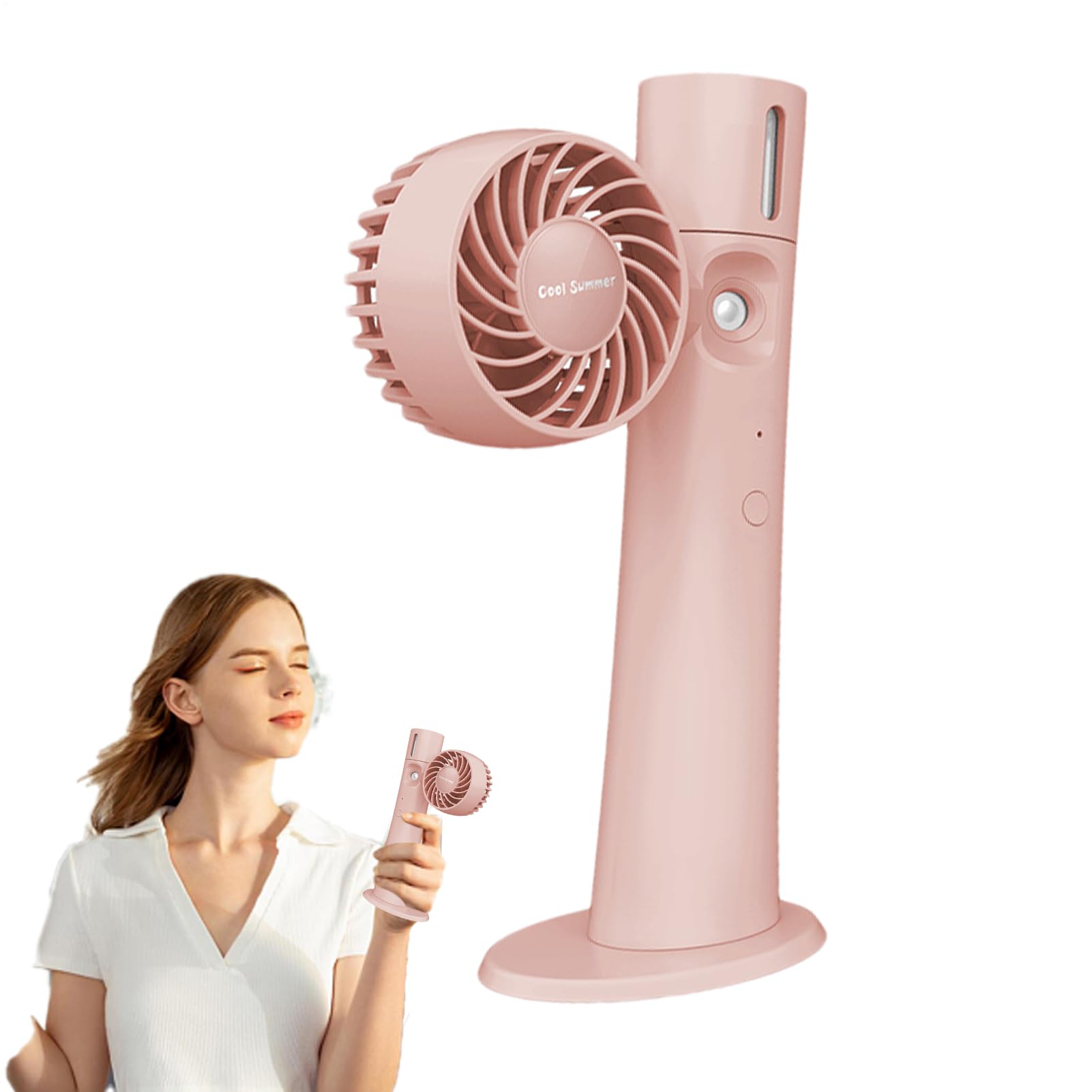 Ventilateur pulvérisateur portable de camping avec brumisateur et lumière LED