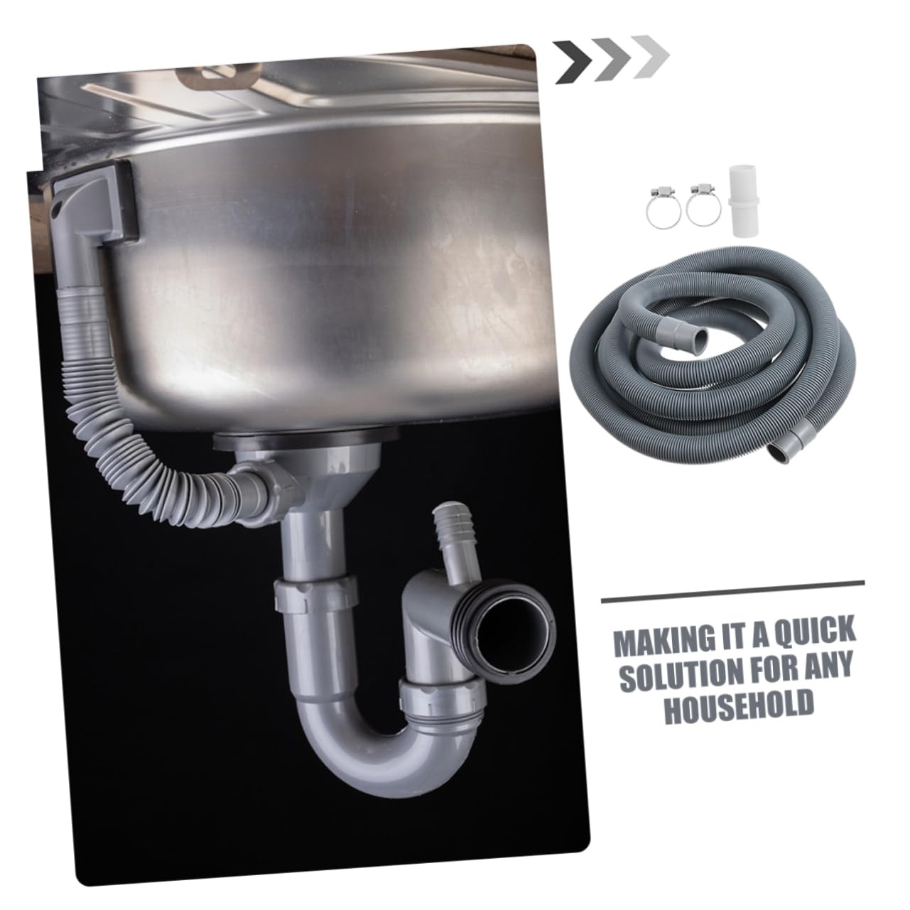 Manguera De Drenaje Extensión Lavadora Manguera De Agua Portátil Tubo Descarga Flexible Oscuro