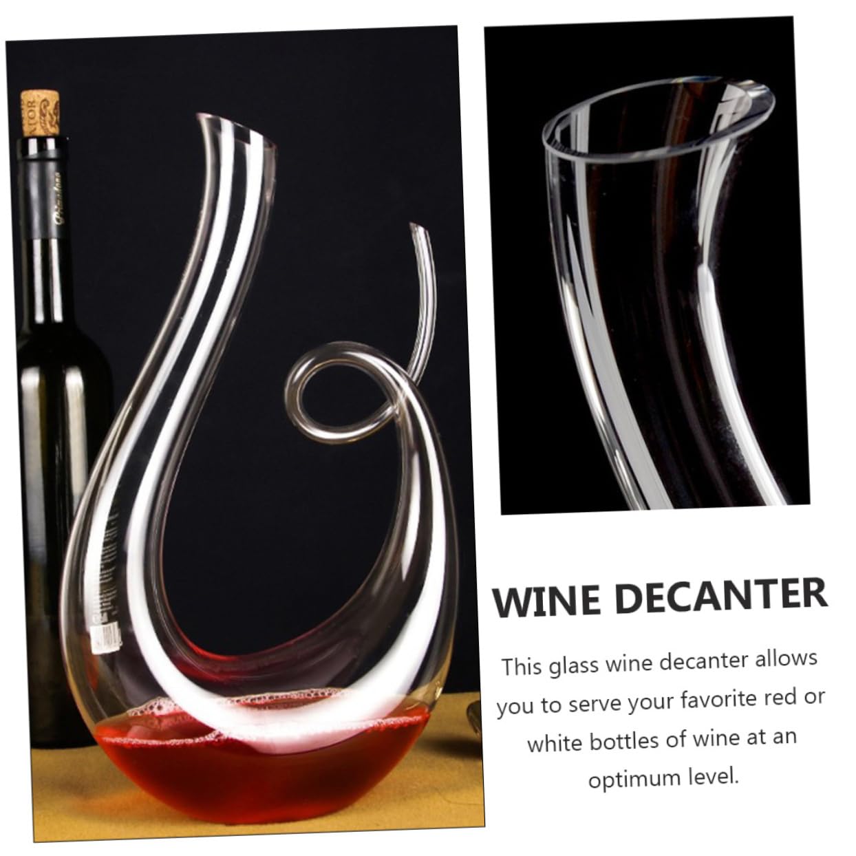 Cabilock 1 Decanter Per Vino in Cristallo Da 1300 Ml Elegante Distributore Di Bevande Per Bar Di Casa