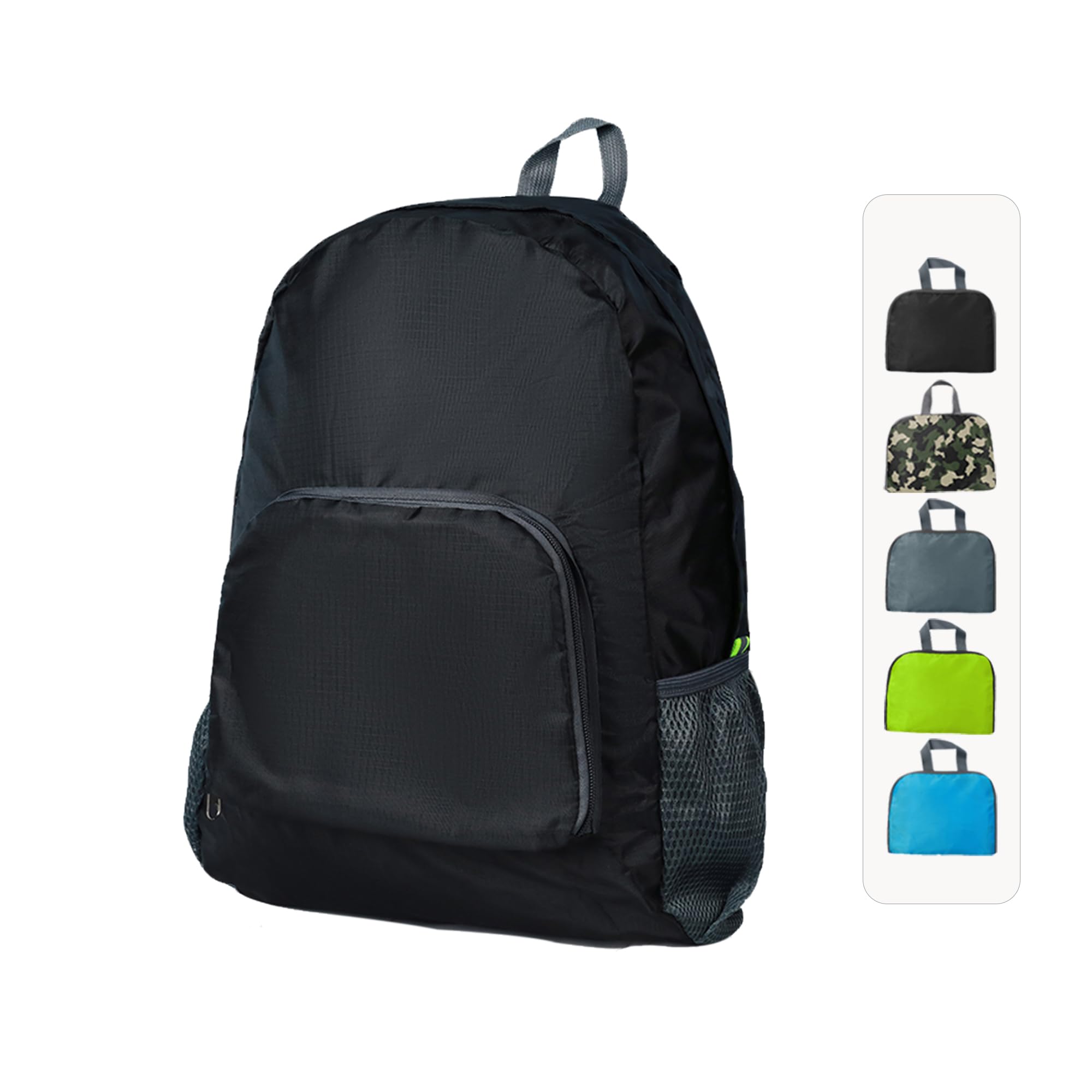 ToutSimple 20L Hiking Daypack, Lightweight Backpack for Travel Camping Outdoor, Foldable Backpack For Men Women(BLACK)