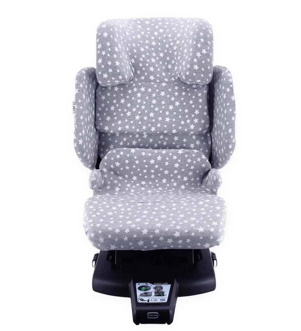 JYOKO Fodera Per Seggiolino Auto Compatibile Con Axkid Up | Cotone Biologico | Traspirante E Morbida | White Star