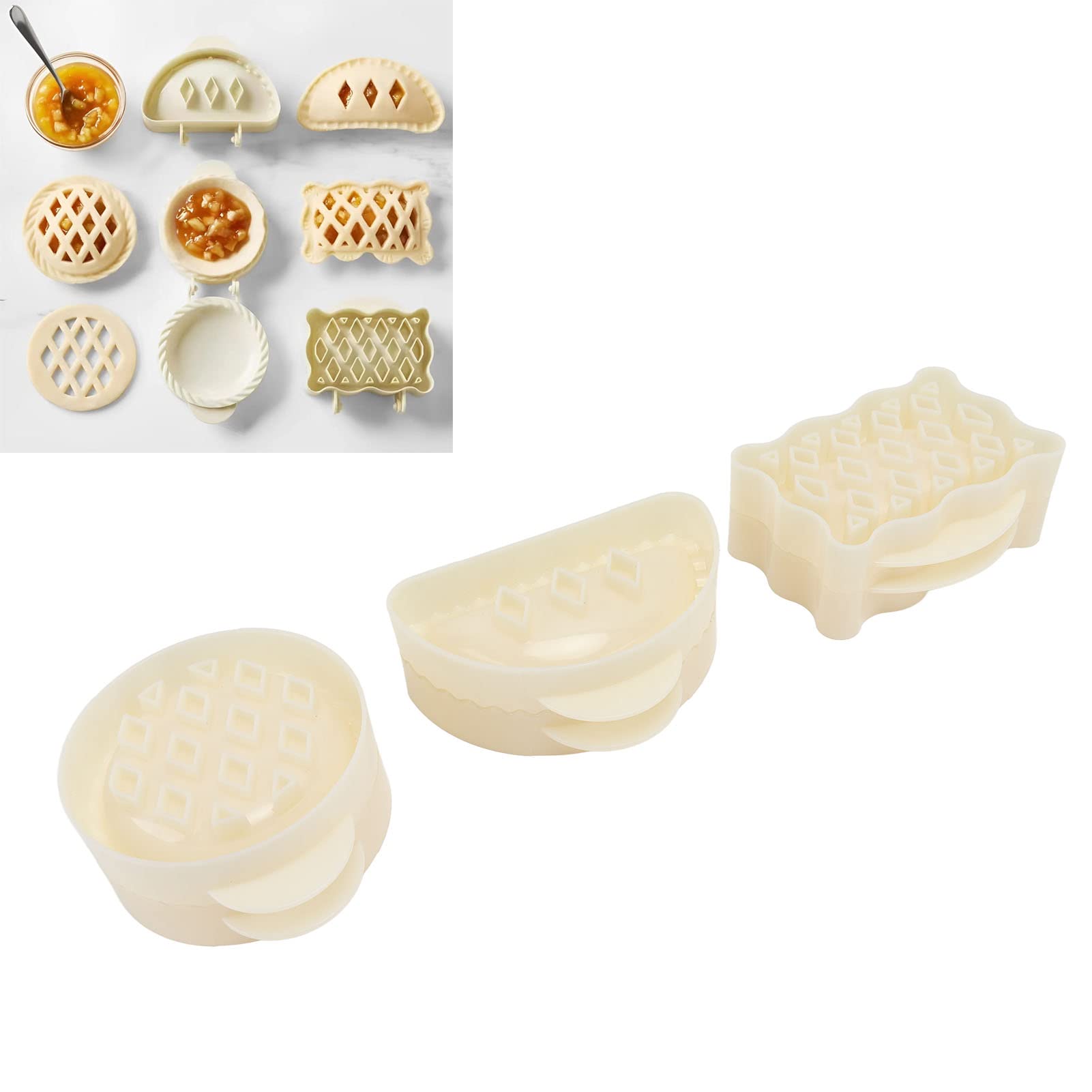 Hand Pie Maker, 3PCS Mini PieSet, Mini Pie mildew Kit friendly ABS Hand Pie Maker for innovate Baking