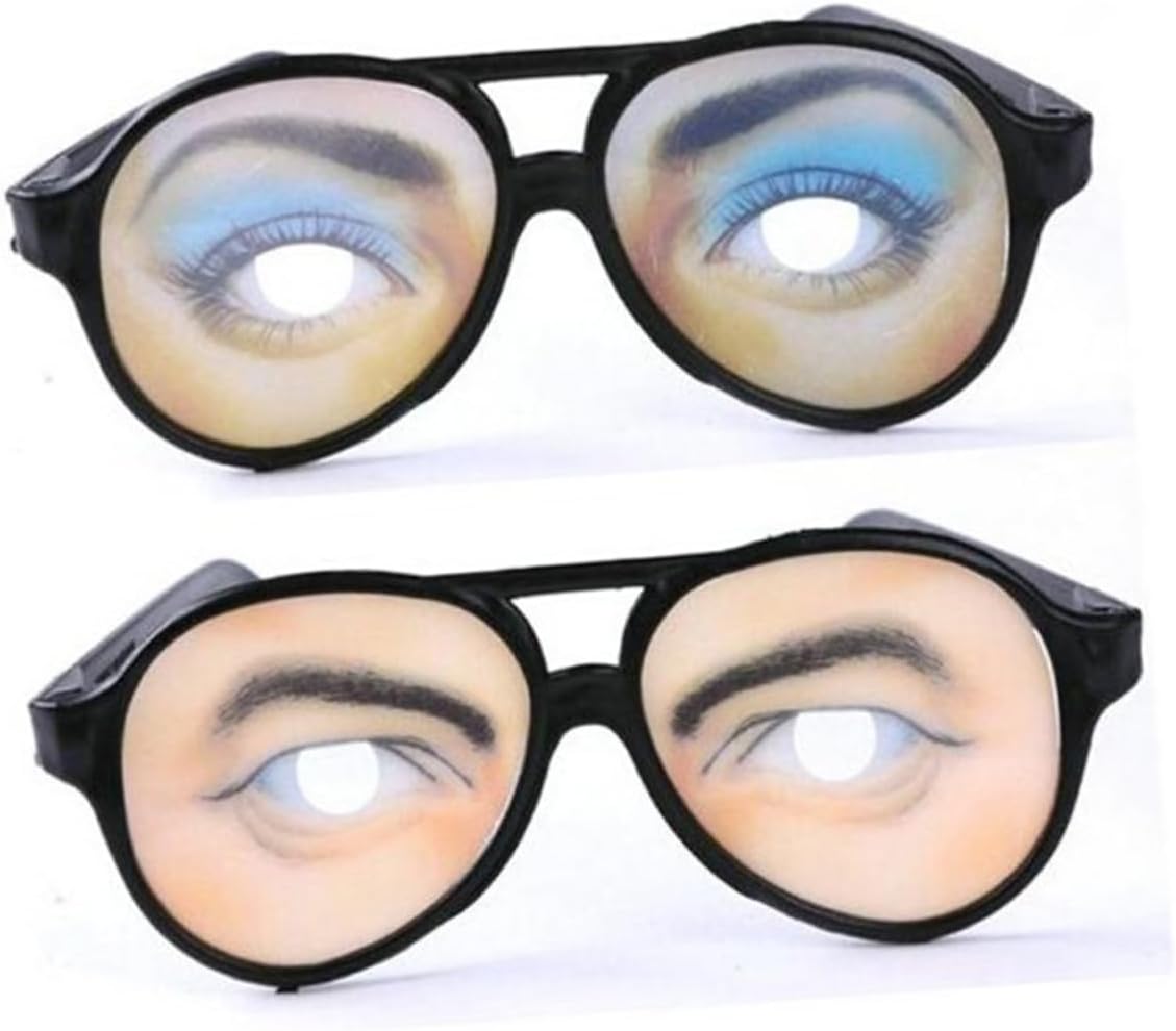 KOMBIUDA 10pcs Glasses for April Fool's Day Eye Glasses Prank Eyes April Fool's Day Performance Props Make up Men and Women image 3