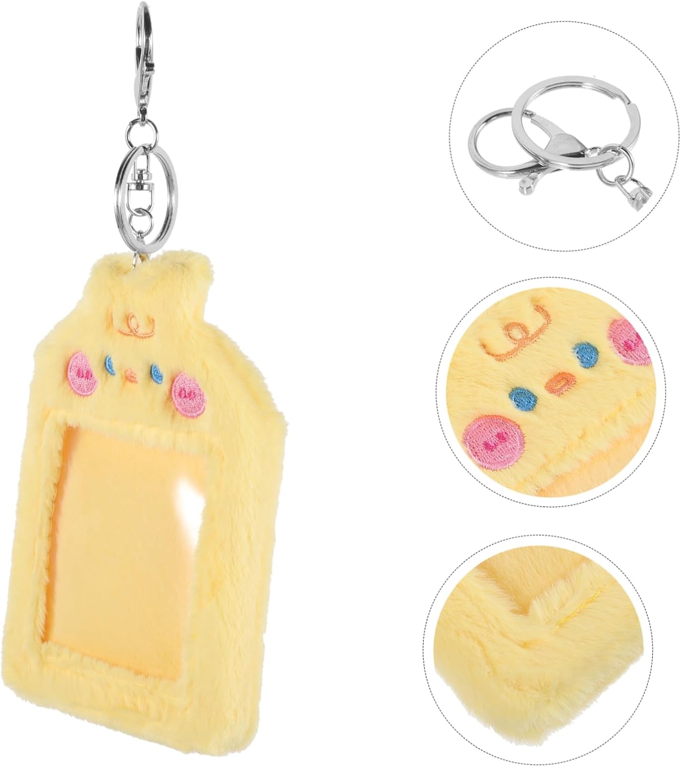 Holibanna Cute Cartoon Plush Card Holder Keychain for Photos and Postcards