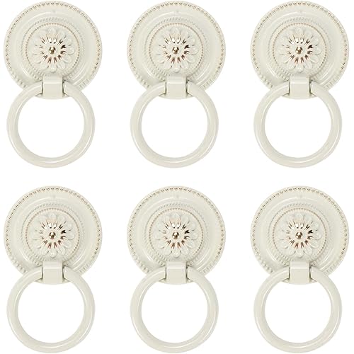 Coshar European Style Drop Ring Pull Handles Knobs for Cabinet Dresser Drawer,Pack of 6, 2.2-Inch Diameter
