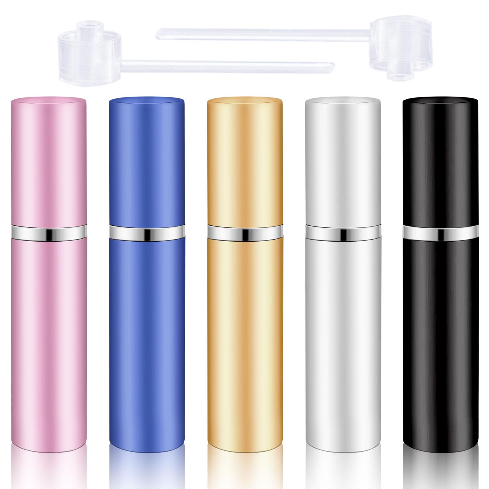 AWUMBUK 5 Pezzi Porta Profumo da Viaggio, 5ML Spruzzino Nebulizzatore Mini Vuoti Flacone Spray Vuoto Portatile Ricaricabile Profumi Atomizzatore Viaggio per Viaggiare Festa Vita Quotidiana