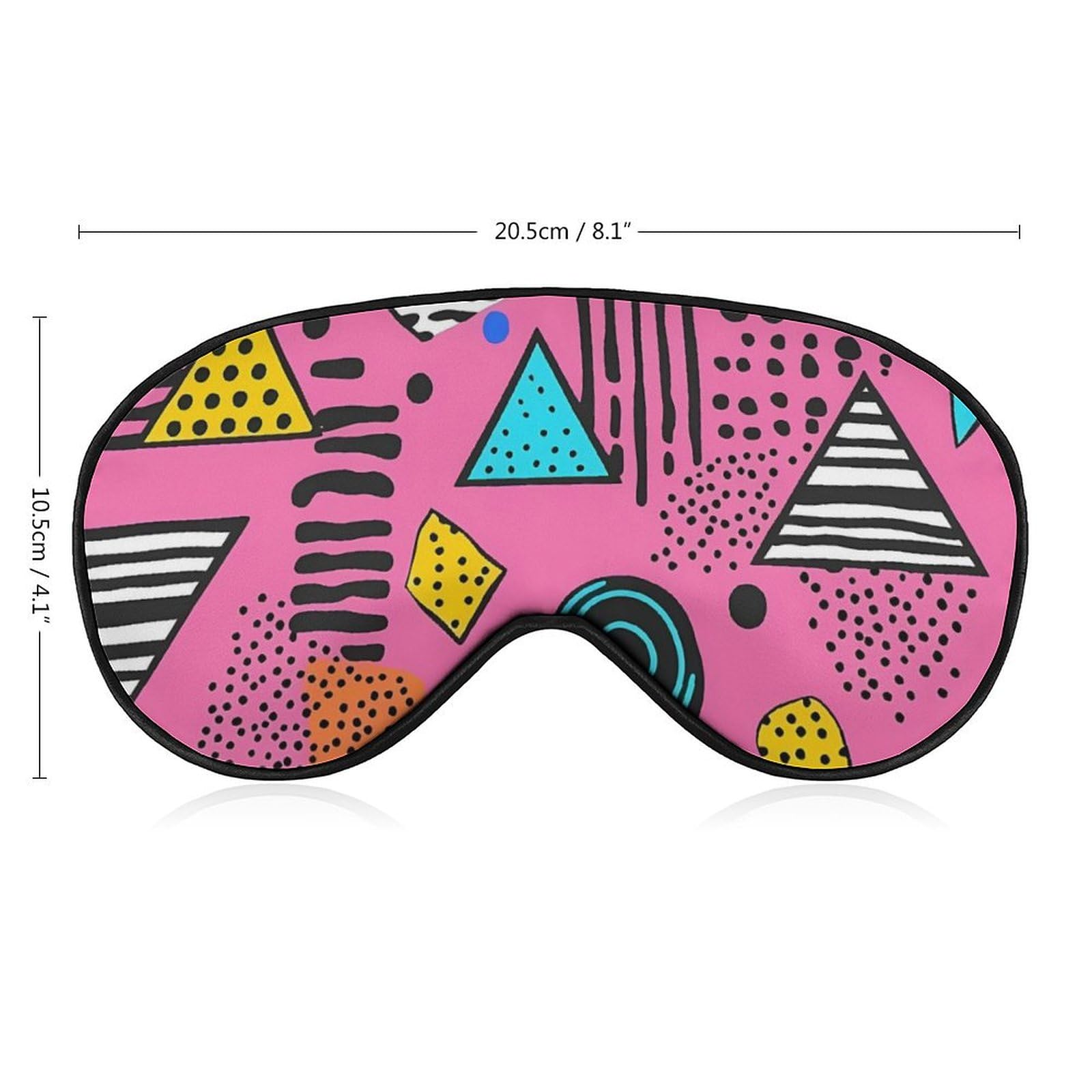 80s 90s Vintage Pattern Sleep Mask Eye Shade Cover Adjustable Strap for Travel Lunch Break Women Men