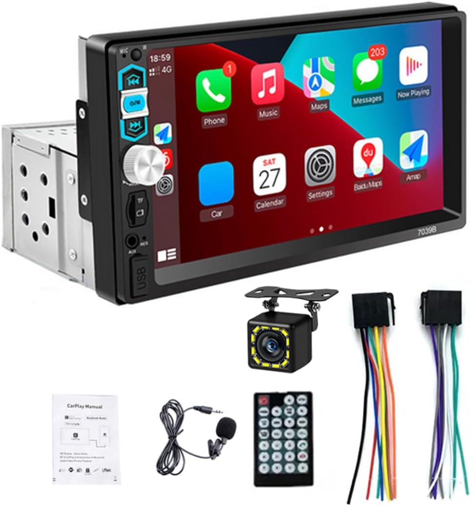 Amazon.com: Wired Carplay Android Auto Car Stereo 1Din 7