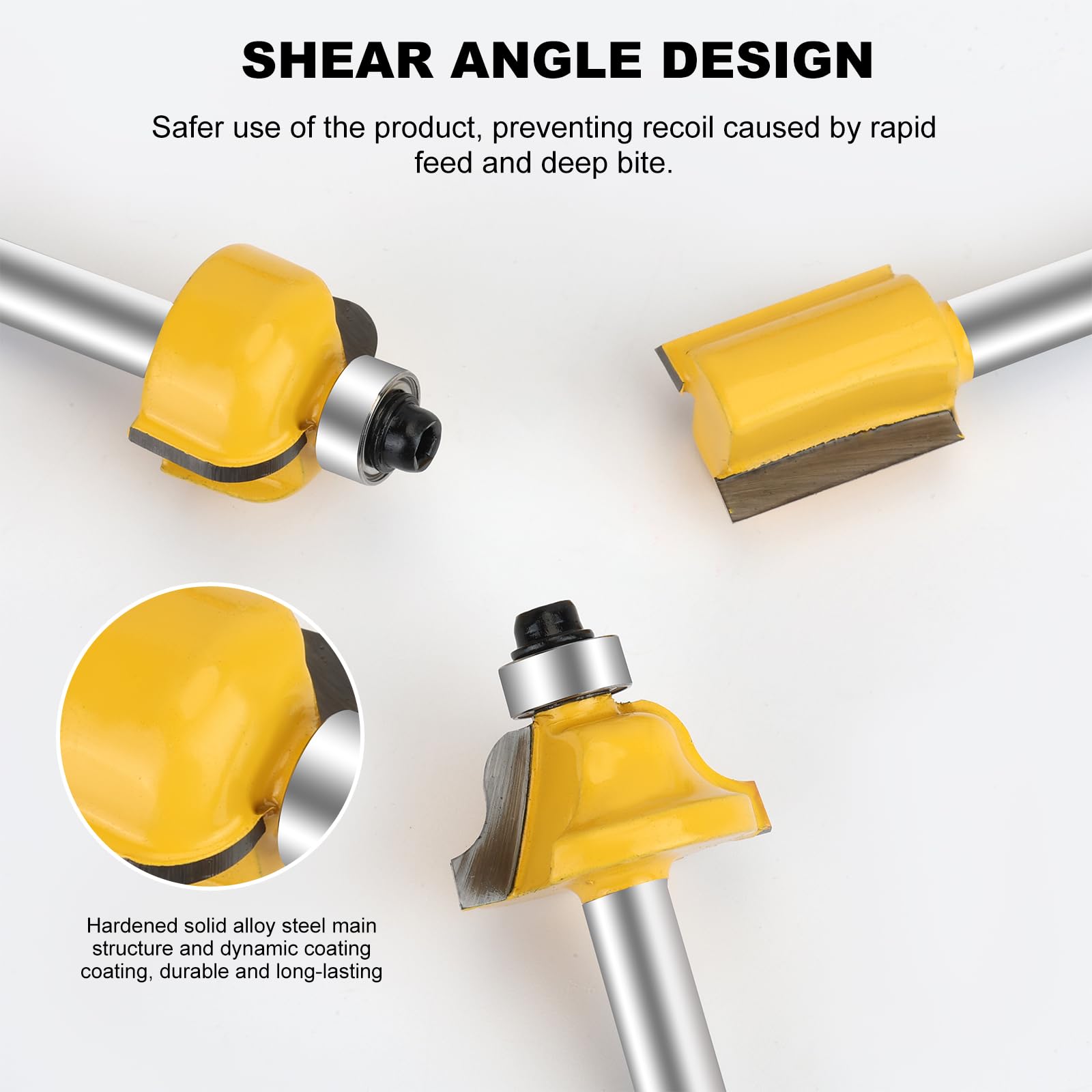 Set di punte per fresa con gambo da 1/4", 15 pezzi da 1/4 di pollice, in carburo di tungsteno, strumenti per la lavorazione del legno per porte, tavoli, scaffali, armadi, falegnameria