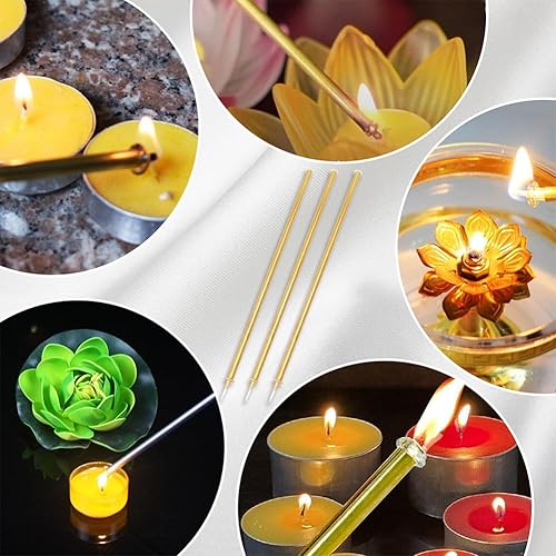 Miniatura 4 de PH PandaHall Encendedor de varilla de combustión de fibra de vidrio de 8.8 pulgadas, 10 unidades, mechas de fibra de vidrio, tubo de aleación,