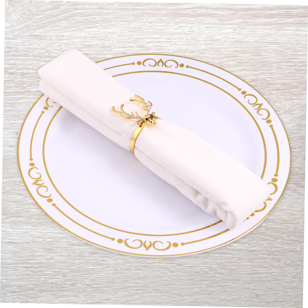 Ciieeo 18stücke Goldene Weihnachtsrentiere Serviettenringe Stilvolle Dekoration Für Festliche Dinnerpartys Tischaccessoires Für Weihnachten Und Feiertage
