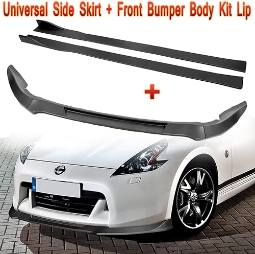 Miniatura 8 de Q1-TECH - Juego de 9 piezas de parachoques delantero, juego de difusor de extensiones de borde y falda lateral compatible con Nissan 370Z Z34 2009