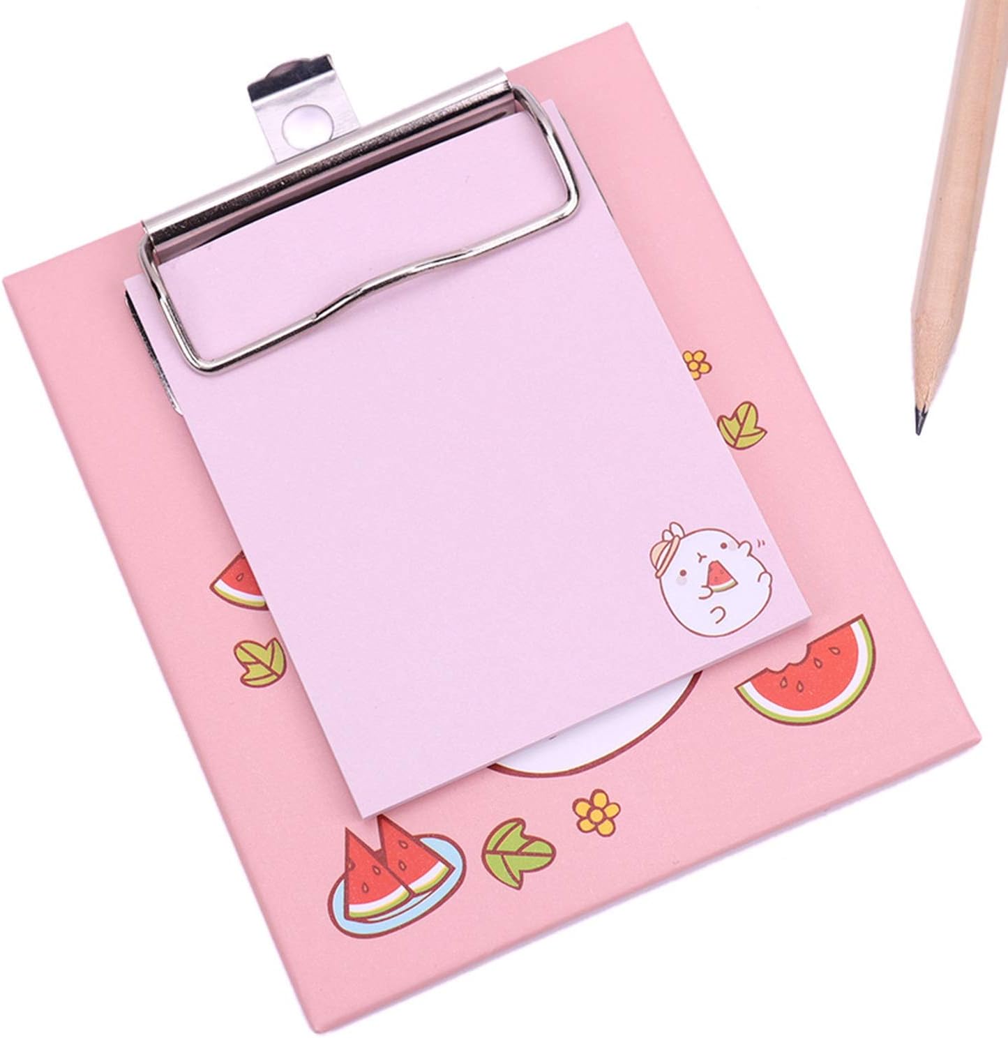 1PC Cute Kawaii Memo Pad with Pad Clip Sticky Notes Memo