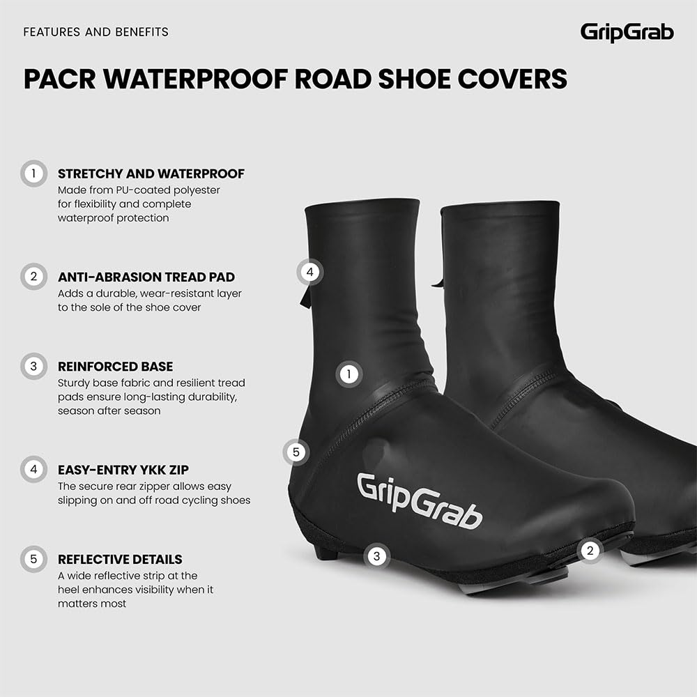 GripGrab PACR Couvre-Chaussures imperméables pour vélo de Course - Protection Contre la Pluie - Coupe-Vent - Aero