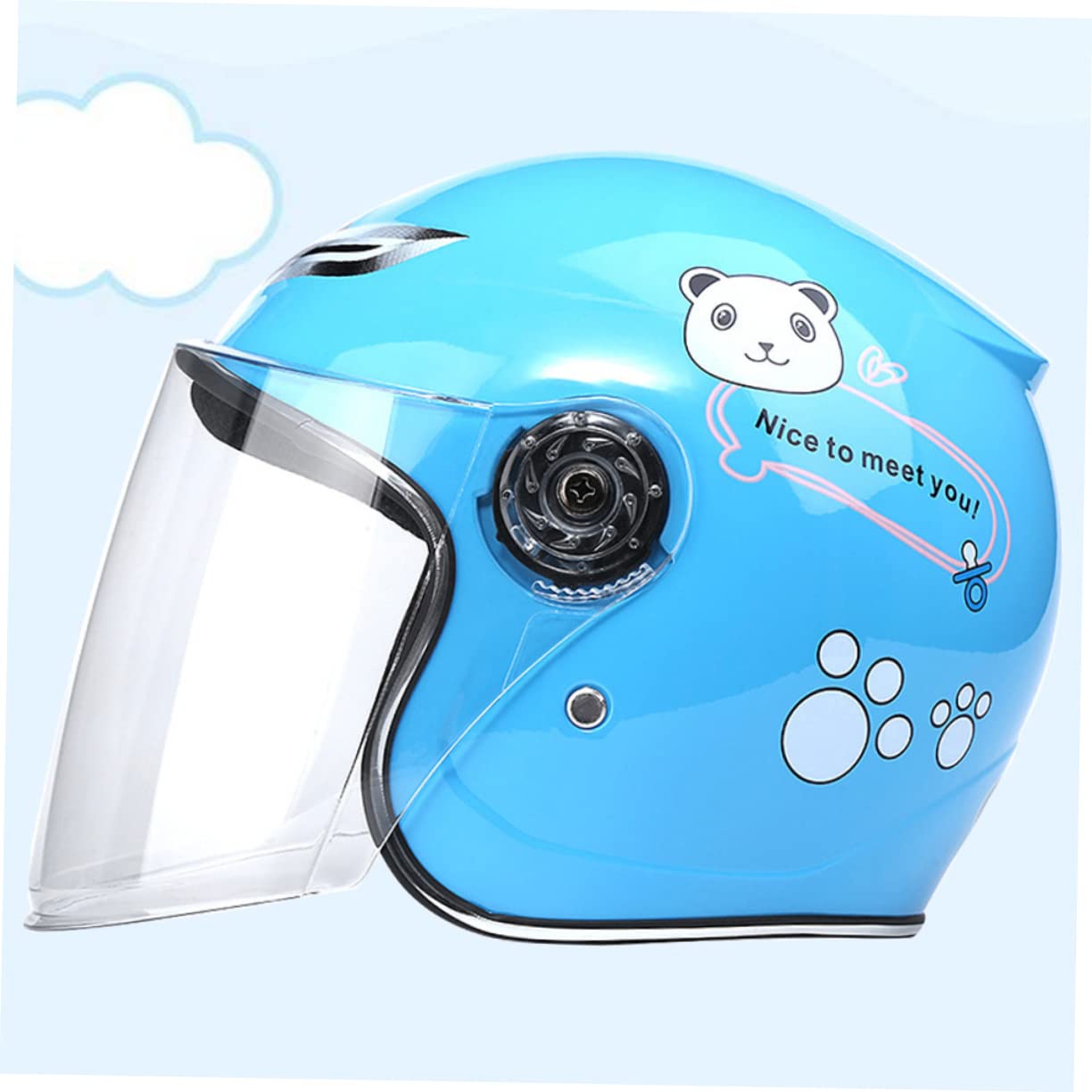 KOMBIUDA Casco de Ciclismo para Niño Diseño de Dibujos Animados, Lente Grande y Clara, Diseño Transpirable de PP para Ciclismo y Patinaje al Aire Libre