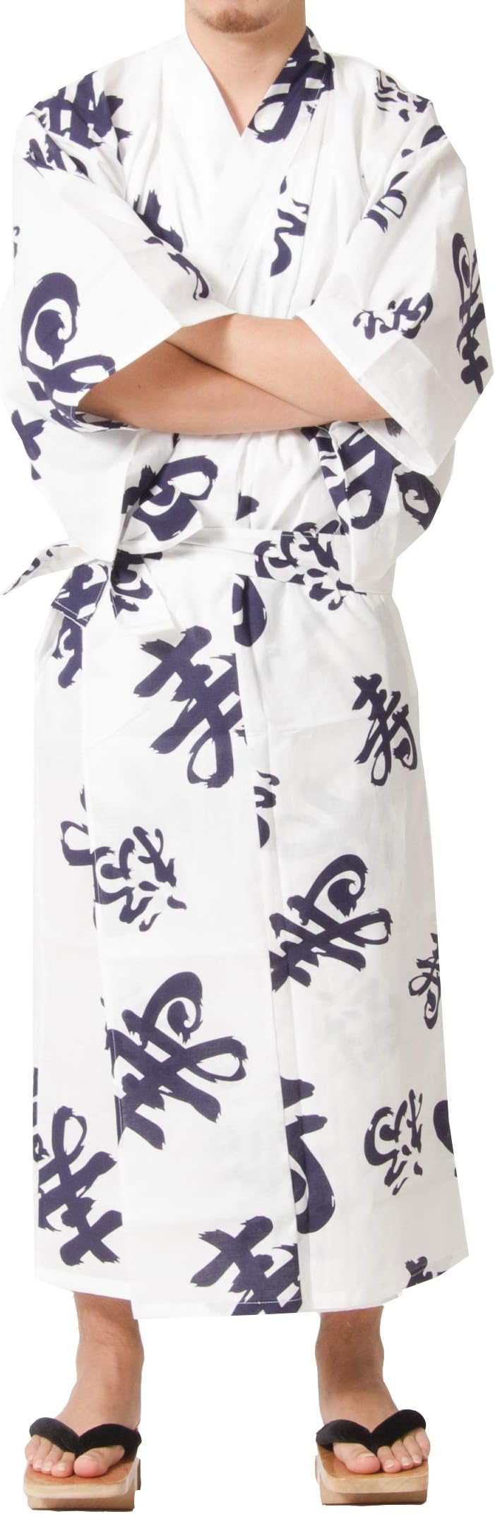 Tokyoin Traditional Made in Japan Cotton Yukata Robe (Japanese Pajama Kimono) Easy Wearing Unisex Design OBI Yukata set2