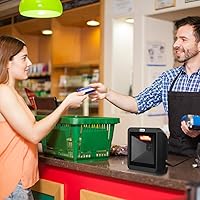 Vista 6 de Eyoyo Escáner de código de barras QR 2D manos libres, lector de código de barras automático 1D de escritorio omnidireccional Ventana de escaneo