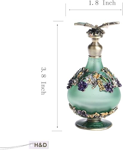 Miniatura 2 de H&D Botella de perfume retro mini mariposa verde 0.8 fl oz