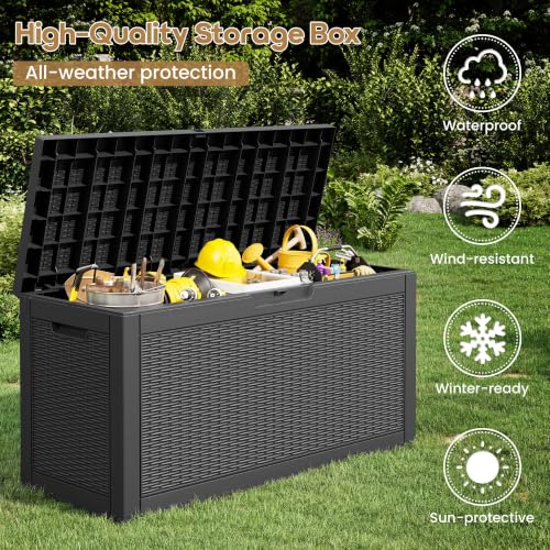 Image of Outdoor Storage Box Waterproof, 75 Gallon Deck Box for Patio Storage