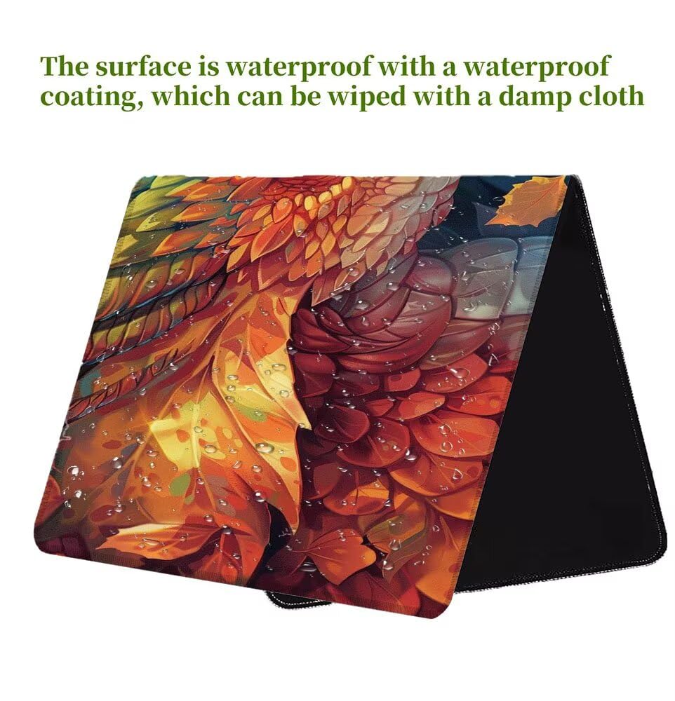 Podkładka pod mysz XXL 1000 x 500 x 3 mm, podkładka pod mysz dla graczy smoka, duża podkładka pod biurko, antypoślizgowa gumowa podstawa, szyte krawędzie, wodoodporna podkładka pod mysz fajna, poprawa