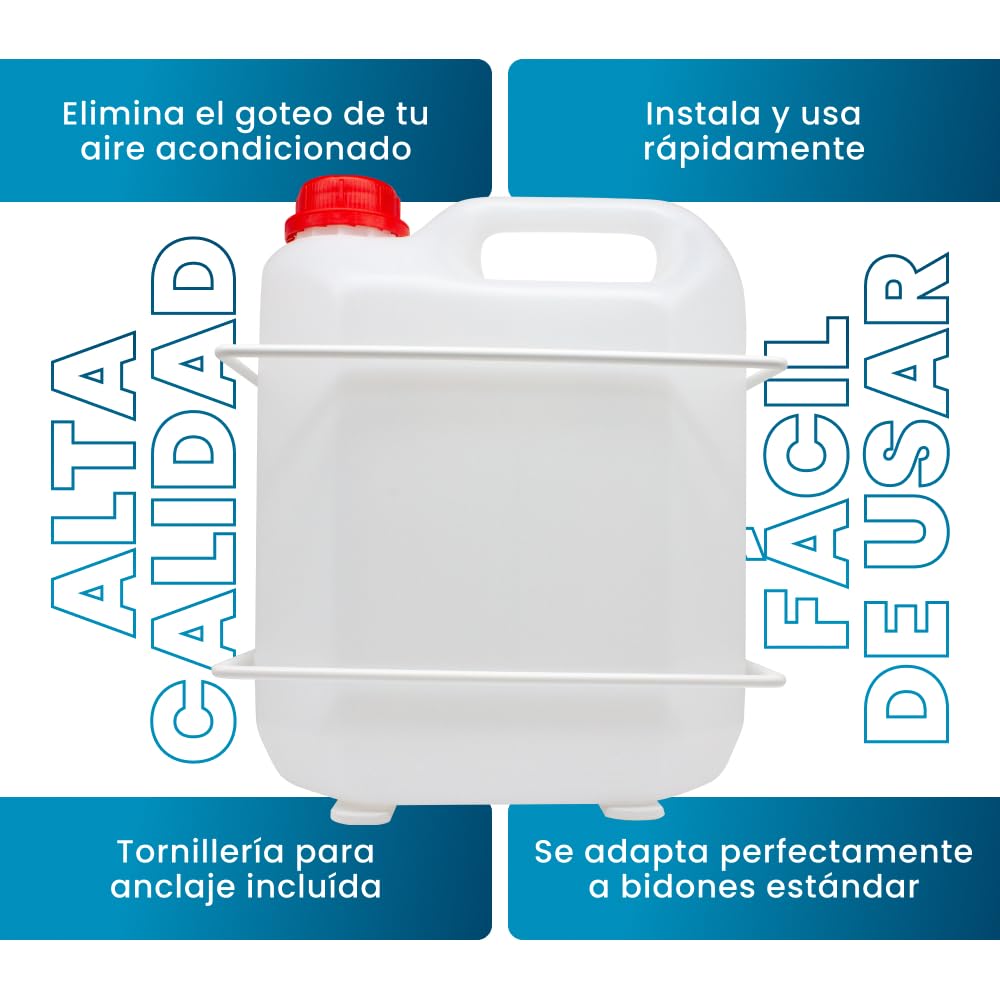 Tanica con supporto da parete, resistente per raccogliere acqua condizionata (10 litri) resistente al sole, per eliminare il gocciolamento dell'aria condizionata