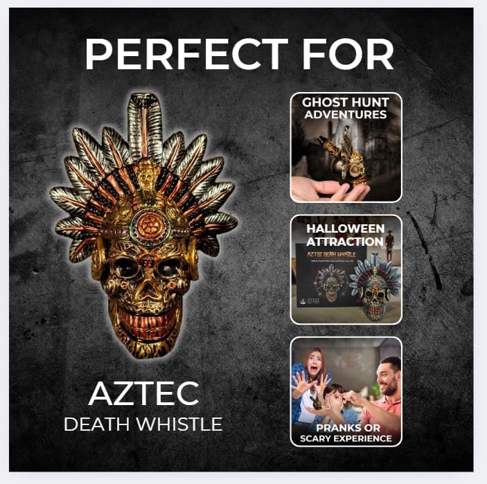 Aztec Screaming Death Whistle: Large 7" Tall 126+ Decibels Loudest Authentic Human Sounding Screams. Large Bright Beautiful Design War Whistle - Image 4