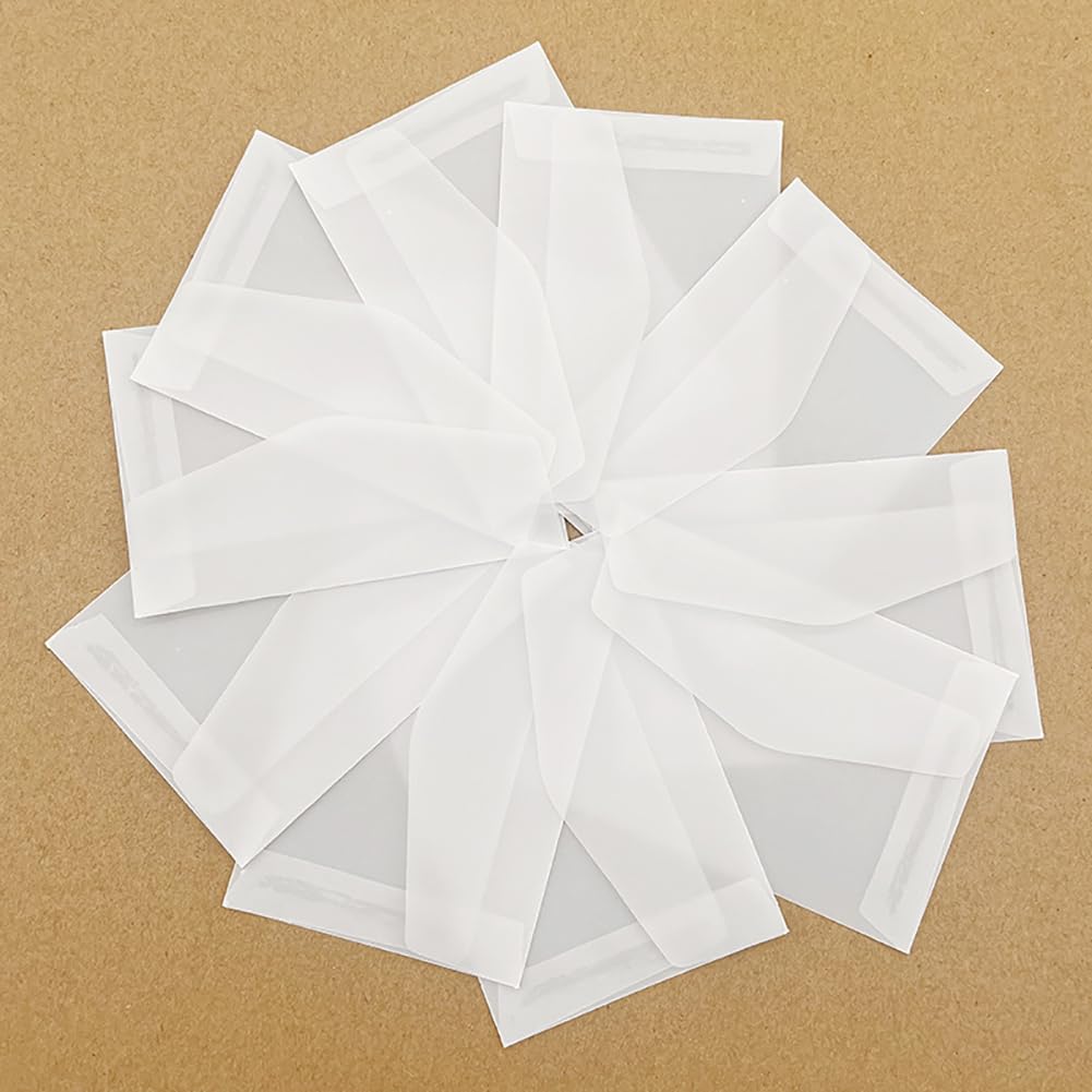 Lot de 100 enveloppes en papier transparent 7 x 10 cm pour timbres et collection