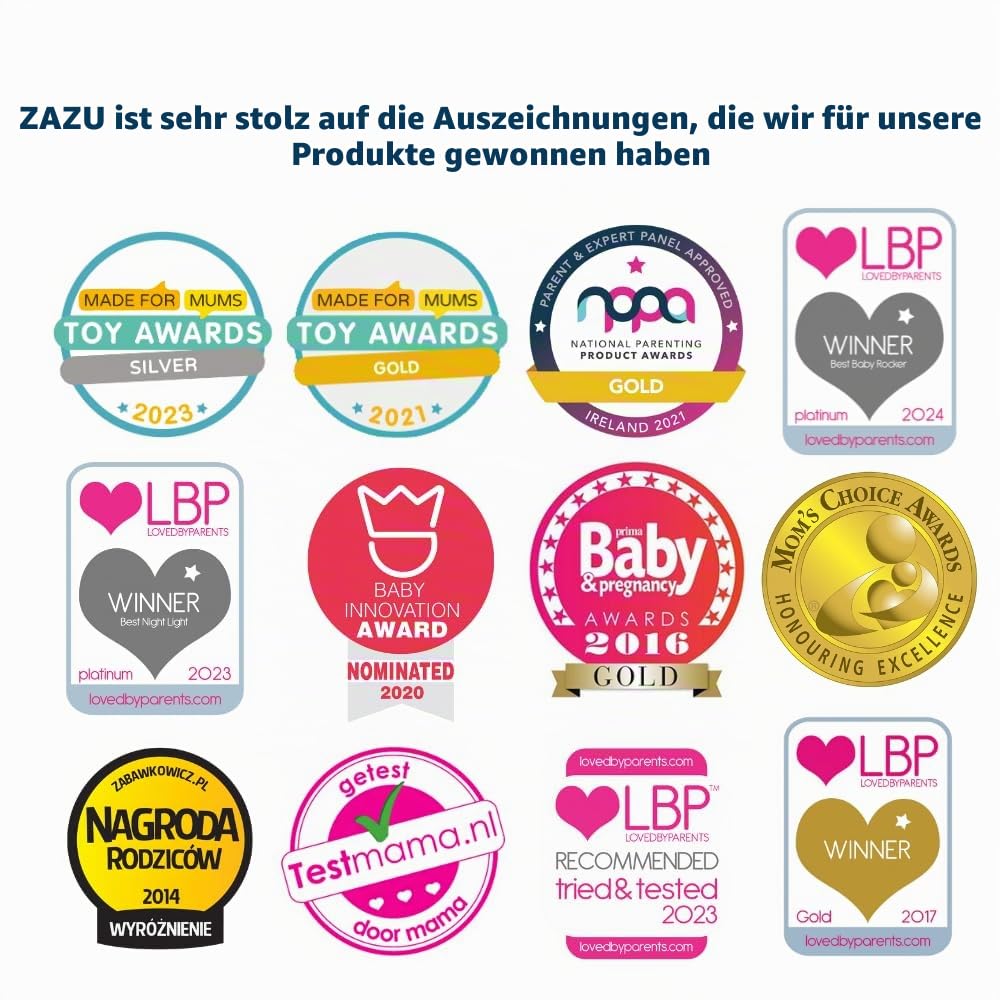 ZAZU Nachtlicht Billy der Bär – Erschrecke die Dunkelheit mit Billy | Baby-Einschlafhilfe mit automatischer Abschaltung und Schreisensor | Einstellbare Helligkeit | Weinaktiviertes Nachtlicht