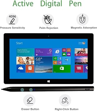 MPP 2.0 Stylus Pen for HP Envy X360 Specter X360 Pavilion x360 2-in-1 Laptop 4096 Pressure Sensitivity Palm Rejection Genuine Digital HP Pen Replacement Black