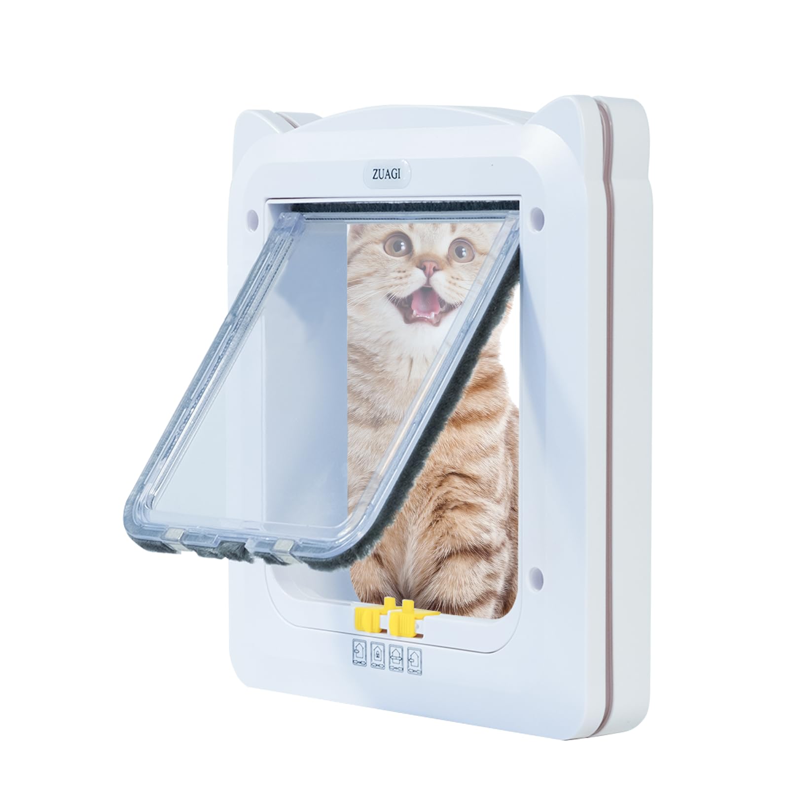 ZUAGI Cat Door With 4 Way Locking, Outer Size 12.7''x11'',Inter