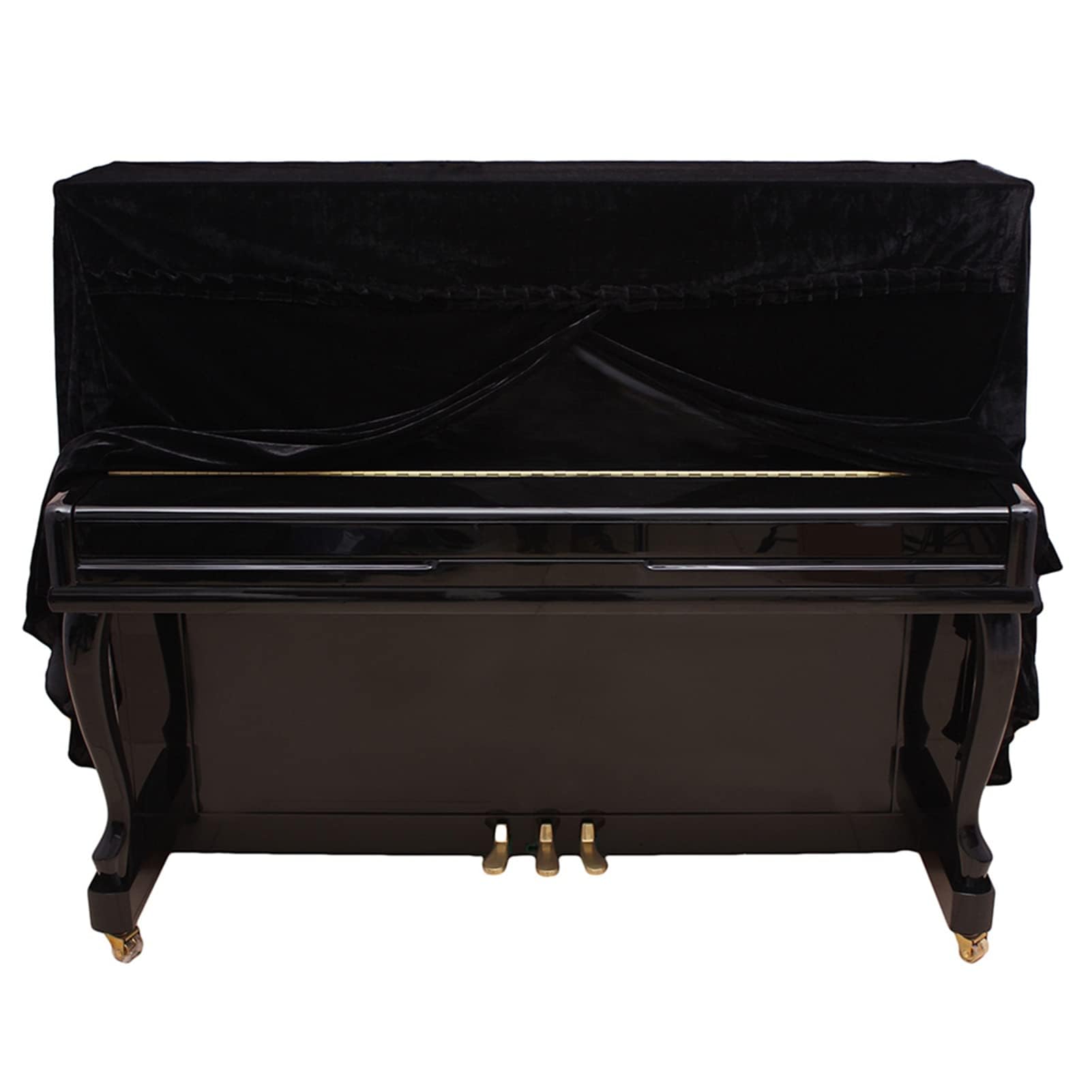 Housse de Piano Droit, Couverture de piano Droit épaissie pour Clavier de Piano Droit Anti-poussière Lavable pour Piano Vertical et Tabouret Double 158 X 45 X 112 Cm(Le noir)