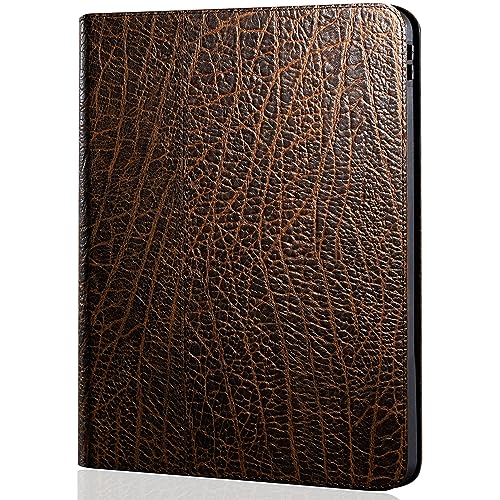 Gexmil Genuine Leather Case for iPad mini 7 (A17 Pro) 2024,iPad mini 6 Generation 8.3 Inch Case 2021, Anti Fingerprint/Slip,Cowhide Folio Cover Auto Sleep/Wake with Adjustable Stand,Buffalo Pattern