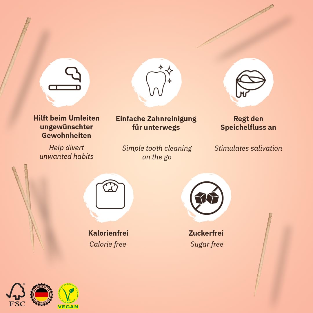 Wunder Stuzzicadenti Aromatizzati – Set di 4 Confezioni - 100 Stuzzicadenti per Confezione - 4 Gusti Diversi - Ideale per Rinfrescare l'Alito e Uso Quotidiano