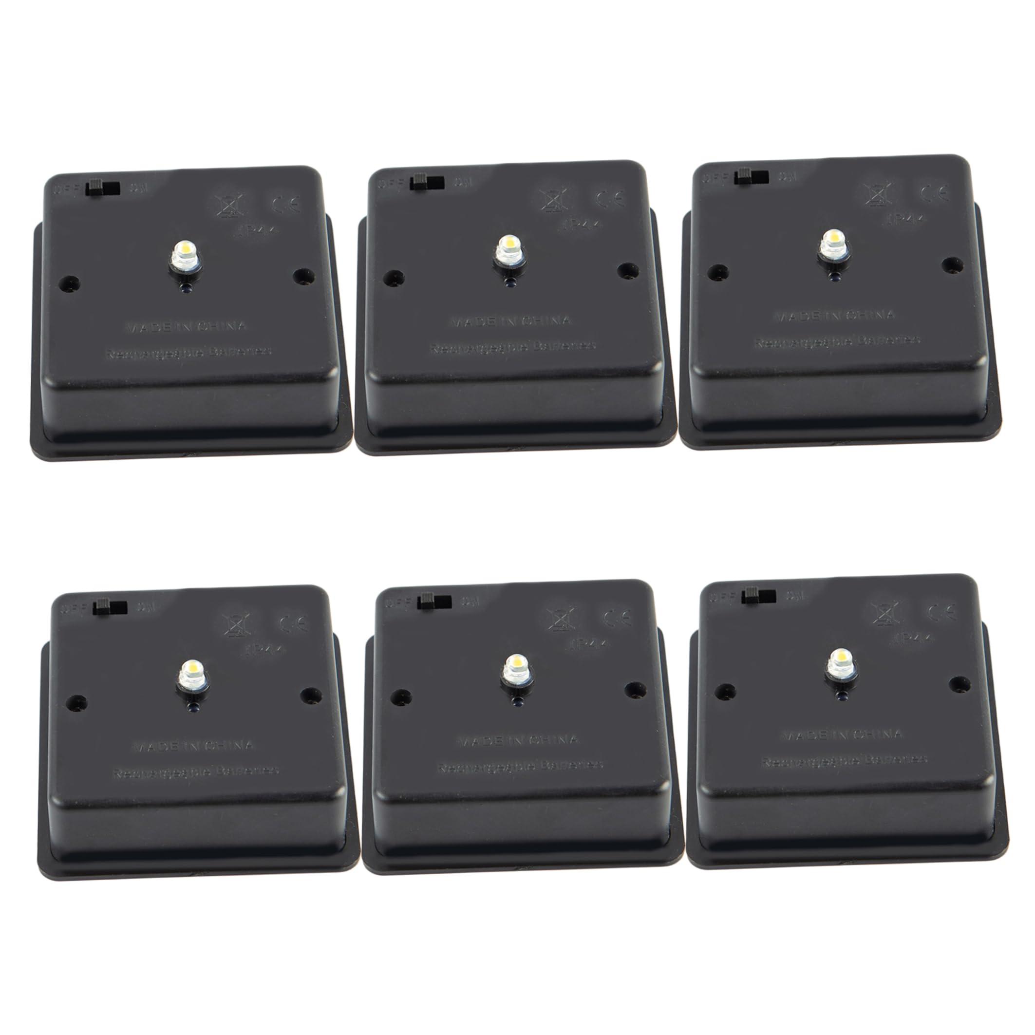 StaZamor 6 Pack Black Square Solar Light Replacement Top, 2.80x2.80 Inch Waterproof Solar Replacement Lights for Outdoor Lanterns