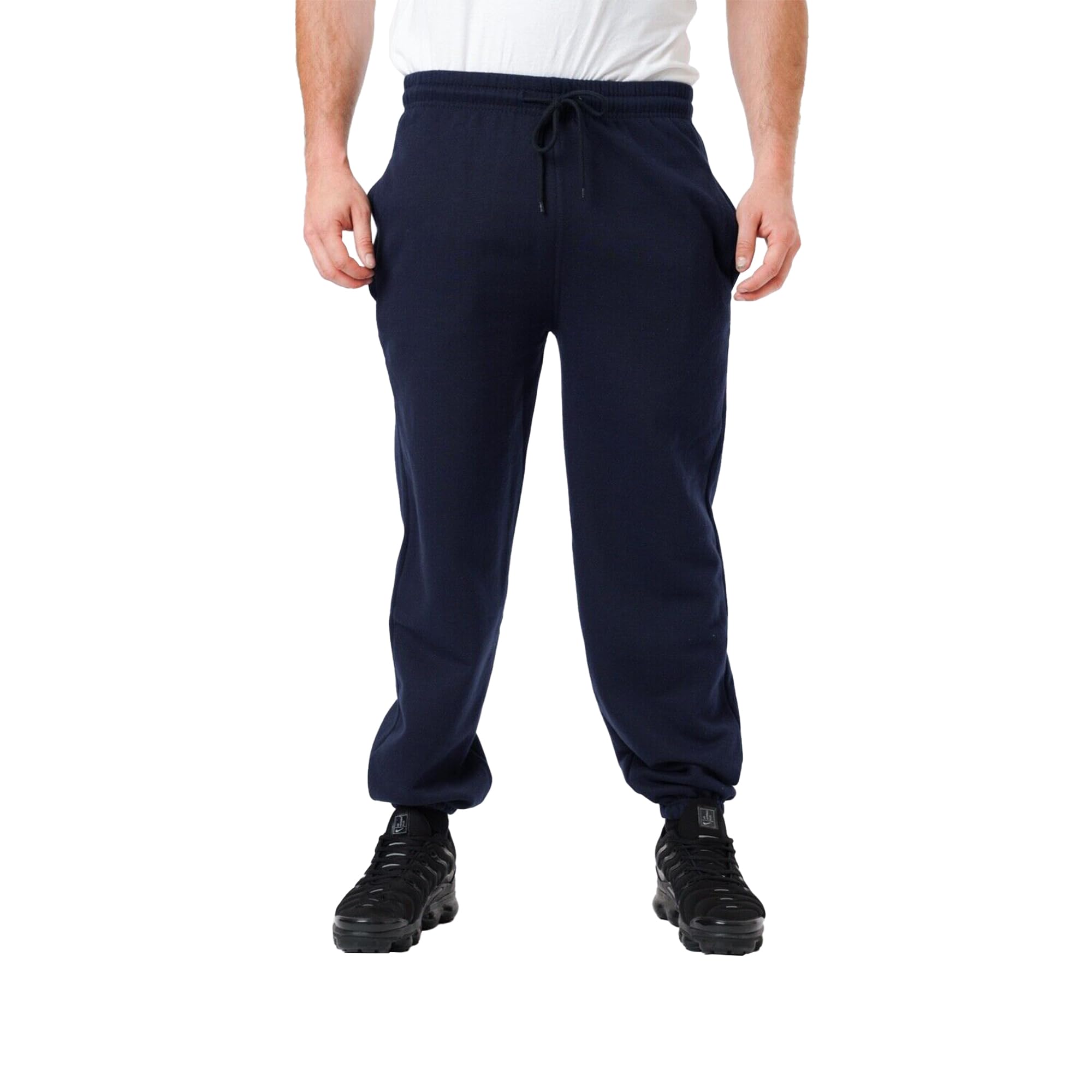 Label Apparel Men's Navy Fleece Cuffed Joggers: /M