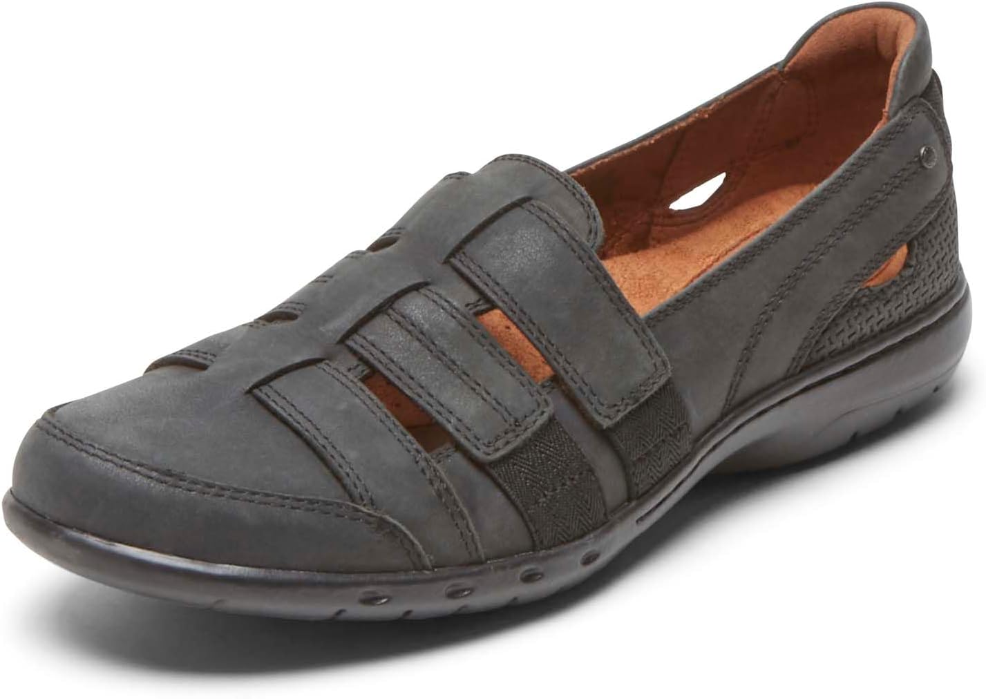 Cobb Hill Women's Penfield Fish Fisherman Sandal, Black Nubuck, 9.5 X-Wide