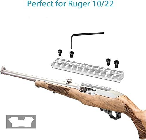 Miniatura 7 de Picatinny - Soporte de riel para Ruger 10/22 con 11 ranuras para puntos rojos, telescopios, lupas Negro