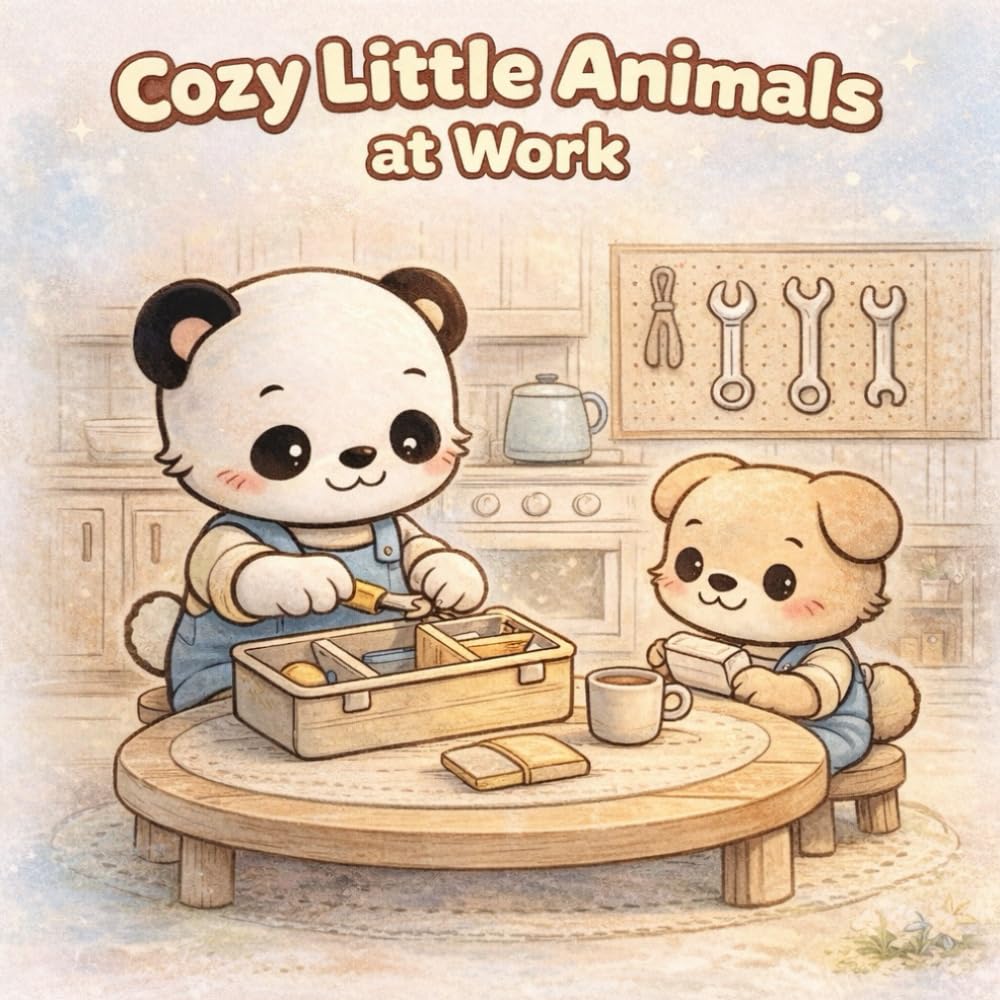Cozy Little Animals at Work: Cute Animal Jobs Coloring Book for Kids Ages 4–8 with Bold Lines: Easy Everyday Job Scenes for Preschool & Kindergarten | Simple Career Coloring Pages with Bold Lines